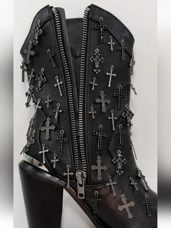 Dolls Kill WIDOW Cross Idol Worship Cowboy Boots, Size 9 *NEW & RARE!* - Picture 7 of 10